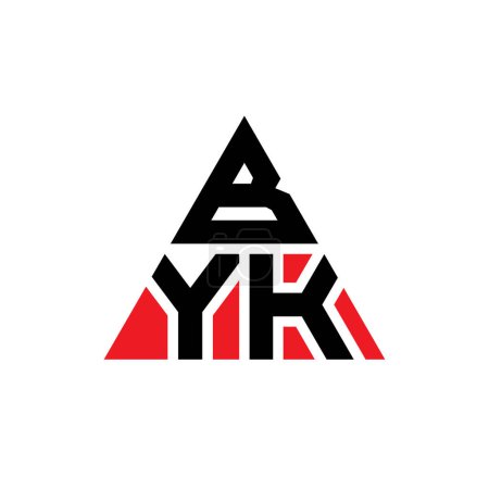 Téléchargez les illustrations : BYK triangle lettre logo design avec forme de triangle. BYK logo triangle design monogramme. Modèle de logo vectoriel triangle BYK avec couleur rouge. Logo triangulaire BYK Logo simple, élégant et luxueux. - en licence libre de droit