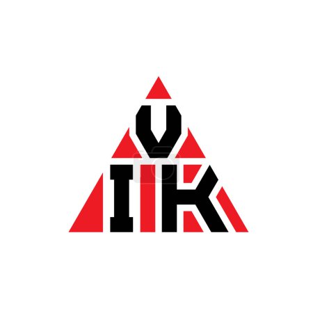 Ilustración de Diseño de logotipo de letra triángulo VIK con forma de triángulo. Diseño del logotipo del triángulo VIK monograma. Plantilla de logotipo de triángulo VIK con color rojo. Logo triangular VIK Logotipo simple, elegante y lujoso. - Imagen libre de derechos