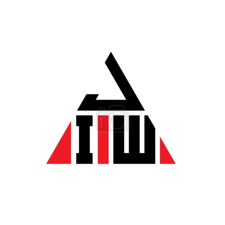 Ilustración de Diseño del logotipo de letra de triángulo JIW con forma de triángulo. Monograma de diseño del logotipo del triángulo JIW. Plantilla de logotipo de vector de triángulo JIW con color rojo. Logotipo triangular JIW Logotipo simple, elegante y lujoso. - Imagen libre de derechos
