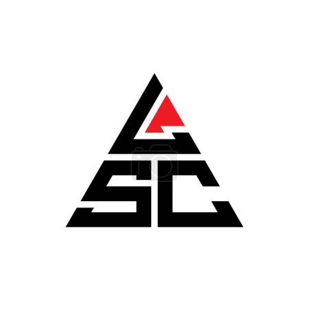 Illustration for LSC triangle letter logo design with triangle shape. LSC triangle logo design monogram. LSC triangle vector logo template with red color. LSC triangular logo Simple, Elegant, and Luxurious Logo. - Royalty Free Image