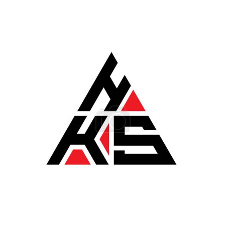 Ilustración de Diseño del logotipo de la letra del triángulo HKS con forma de triángulo. Monograma de diseño del logotipo del triángulo HKS. Plantilla de logotipo de vector triangular HKS con color rojo. Logotipo triangular HKS Logotipo simple, elegante y lujoso. - Imagen libre de derechos