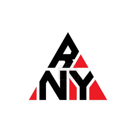 Illustration for RNY triangle letter logo design with triangle shape. RNY triangle logo design monogram. RNY triangle vector logo template with red color. RNY triangular logo Simple, Elegant, and Luxurious Logo. - Royalty Free Image