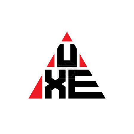 Téléchargez les illustrations : UXE lettre triangle logo design avec forme de triangle. UXE logo triangle design monogramme. Modèle de logo vectoriel triangle UXE avec couleur rouge. Logo triangulaire UXE Logo simple, élégant et luxueux. - en licence libre de droit