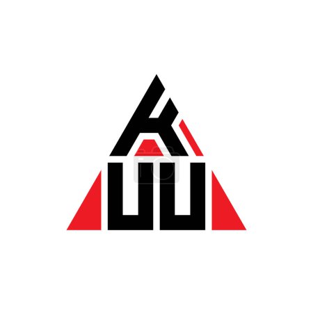 Illustration for KUU triangle letter logo design with triangle shape. KUU triangle logo design monogram. KUU triangle vector logo template with red color. KUU triangular logo Simple, Elegant, and Luxurious Logo. - Royalty Free Image