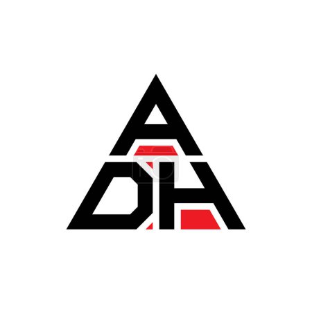 Ilustración de Diseño de logotipo de letra triángulo ADH con forma de triángulo. Diseño del logotipo del triángulo ADH monograma. Plantilla de logotipo de vector triangular ADH con color rojo. Logotipo triangular ADH Logotipo simple, elegante y lujoso. - Imagen libre de derechos