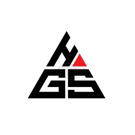 Illustration for HGS triangle letter logo design with triangle shape. HGS triangle logo design monogram. HGS triangle vector logo template with red color. HGS triangular logo Simple, Elegant, and Luxurious Logo. - Royalty Free Image