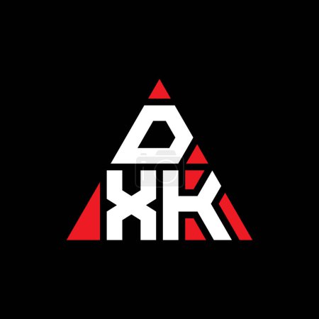 Téléchargez les illustrations : DXK triangle lettre logo design avec forme de triangle. Monogramme design logo triangle DXK. Modèle de logo vectoriel triangle DXK avec couleur rouge. Logo triangulaire DXK Logo simple, élégant et luxueux. - en licence libre de droit