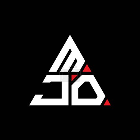 Ilustración de Diseño del logotipo de la letra del triángulo MJO con forma de triángulo. Monograma de diseño del logotipo del triángulo MJO. Plantilla de logotipo de vector de triángulo MJO con color rojo. Logotipo triangular MJO Logotipo simple, elegante y lujoso. - Imagen libre de derechos