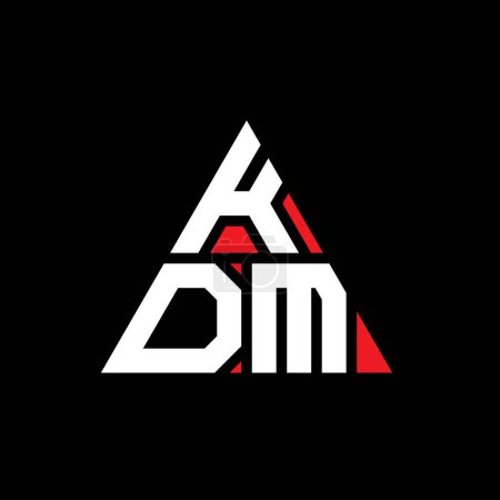 Illustration for KDM triangle letter logo design with triangle shape. KDM triangle logo design monogram. KDM triangle vector logo template with red color. KDM triangular logo Simple, Elegant, and Luxurious Logo. - Royalty Free Image