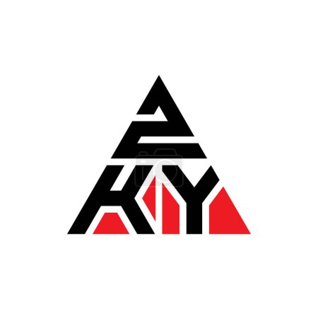 Ilustración de Diseño del logotipo de la letra del triángulo ZKY con forma de triángulo. Monograma de diseño del logotipo del triángulo ZKY. Plantilla de logotipo de vector de triángulo ZKY con color rojo. Logotipo triangular ZKY Logotipo simple, elegante y lujoso. - Imagen libre de derechos