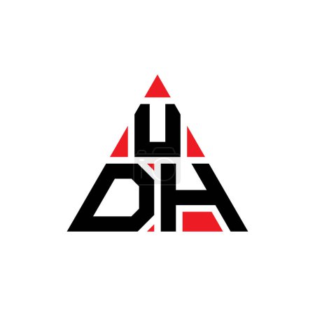 Illustration for UDH triangle letter logo design with triangle shape. UDH triangle logo design monogram. UDH triangle vector logo template with red color. UDH triangular logo Simple, Elegant, and Luxurious Logo. - Royalty Free Image