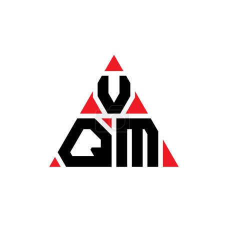 Illustration for VQM triangle letter logo design with triangle shape. VQM triangle logo design monogram. VQM triangle vector logo template with red color. VQM triangular logo Simple, Elegant, and Luxurious Logo. - Royalty Free Image