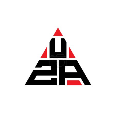 Ilustración de Diseño del logotipo de la letra del triángulo UZA con forma de triángulo. Monograma de diseño del logotipo del triángulo UZA. Plantilla de logotipo de vector de triángulo UZA con color rojo. Logotipo triangular de UZA Logotipo simple, elegante y lujoso. - Imagen libre de derechos