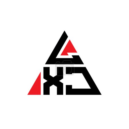 Illustration for LXJ triangle letter logo design with triangle shape. LXJ triangle logo design monogram. LXJ triangle vector logo template with red color. LXJ triangular logo Simple, Elegant, and Luxurious Logo. - Royalty Free Image