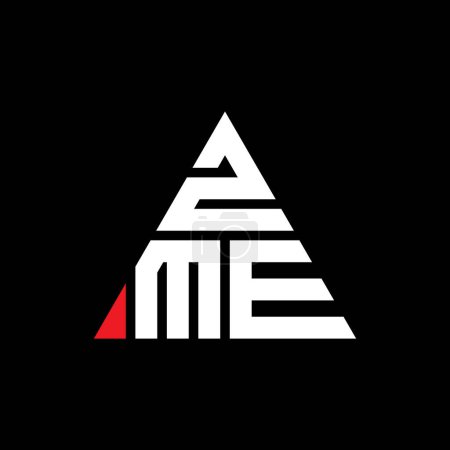 Illustration for ZME triangle letter logo design with triangle shape. ZME triangle logo design monogram. ZME triangle vector logo template with red color. ZME triangular logo Simple, Elegant, and Luxurious Logo. - Royalty Free Image