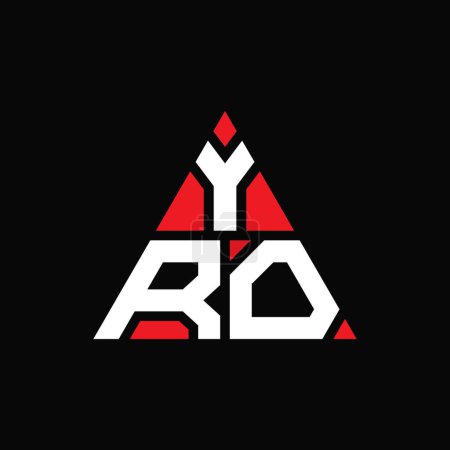Ilustración de Diseño del logotipo de la letra triángulo YRO con forma de triángulo. Monograma de diseño del logotipo del triángulo YRO. Plantilla de logotipo de vector triangular YRO con color rojo. Logotipo triangular YRO Logotipo simple, elegante y lujoso. - Imagen libre de derechos
