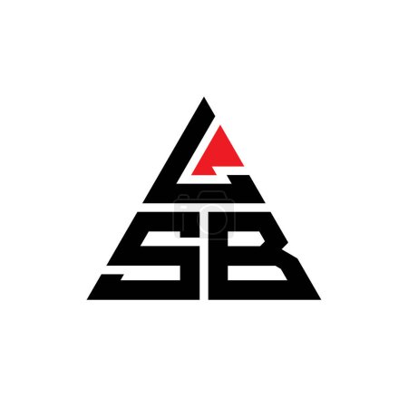 Ilustración de Diseño del logotipo de la letra del triángulo LSB con forma de triángulo. Monograma de diseño del logotipo del triángulo LSB. Plantilla de logotipo de vector de triángulo LSB con color rojo. Logotipo triangular LSB Logotipo simple, elegante y lujoso. - Imagen libre de derechos