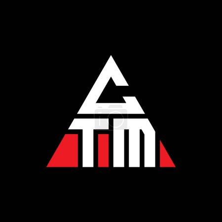 Illustration for CTM triangle letter logo design with triangle shape. CTM triangle logo design monogram. CTM triangle vector logo template with red color. CTM triangular logo Simple, Elegant, and Luxurious Logo. - Royalty Free Image