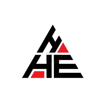 Illustration for HHE triangle letter logo design with triangle shape. HHE triangle logo design monogram. HHE triangle vector logo template with red color. HHE triangular logo Simple, Elegant, and Luxurious Logo. - Royalty Free Image
