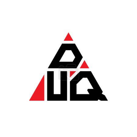 Illustration for DUQ triangle letter logo design with triangle shape. DUQ triangle logo design monogram. DUQ triangle vector logo template with red color. DUQ triangular logo Simple, Elegant, and Luxurious Logo. - Royalty Free Image