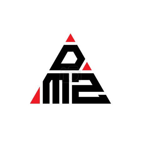 Illustration for DMZ triangle letter logo design with triangle shape. DMZ triangle logo design monogram. DMZ triangle vector logo template with red color. DMZ triangular logo Simple, Elegant, and Luxurious Logo. - Royalty Free Image