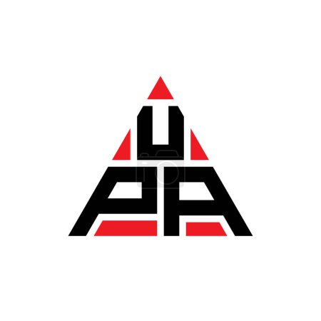 Ilustración de Diseño del logotipo de la letra del triángulo UPA con forma de triángulo. Diseño del logotipo del triángulo UPA monograma. Plantilla de logotipo de vector de triángulo UPA con color rojo. Logotipo triangular UPA Logotipo simple, elegante y lujoso. - Imagen libre de derechos