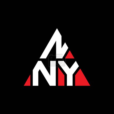 Illustration for NNY triangle letter logo design with triangle shape. NNY triangle logo design monogram. NNY triangle vector logo template with red color. NNY triangular logo Simple, Elegant, and Luxurious Logo. - Royalty Free Image