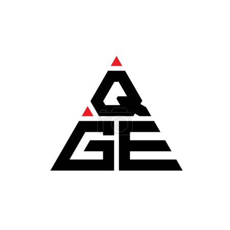 Illustration for QGE triangle letter logo design with triangle shape. QGE triangle logo design monogram. QGE triangle vector logo template with red color. QGE triangular logo Simple, Elegant, and Luxurious Logo. - Royalty Free Image