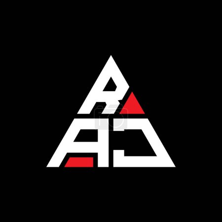 Ilustración de Diseño del logotipo de la letra del triángulo RAJ con forma de triángulo. Diseño del logotipo del triángulo RAJ monograma. Plantilla de logotipo de vector triangular RAJ con color rojo. Logo triangular RAJ Logotipo simple, elegante y lujoso. - Imagen libre de derechos