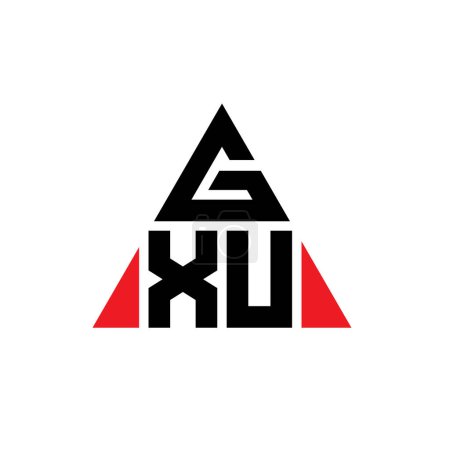 Ilustración de Diseño del logotipo de la letra del triángulo GXU con forma de triángulo. Monograma de diseño del logotipo del triángulo GXU. Plantilla de logotipo de vector triangular GXU con color rojo. Logotipo triangular GXU Logotipo simple, elegante y lujoso. - Imagen libre de derechos