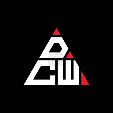 Ilustración de Diseño del logotipo de la letra del triángulo DCW con forma de triángulo. Diseño del logotipo del triángulo DCW monograma. Plantilla de logotipo de vector de triángulo DCW con color rojo. Logotipo triangular DCW Logotipo simple, elegante y lujoso. - Imagen libre de derechos