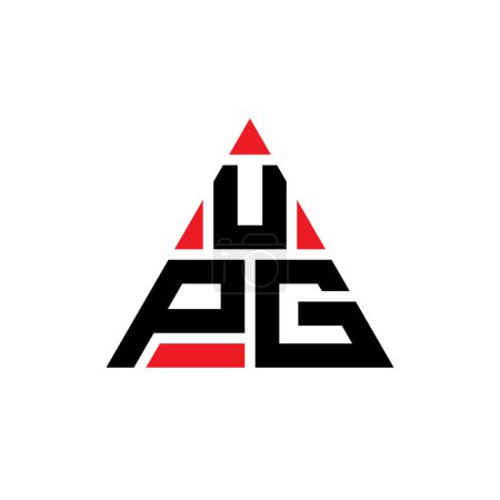 Illustration for UPG triangle letter logo design with triangle shape. UPG triangle logo design monogram. UPG triangle vector logo template with red color. UPG triangular logo Simple, Elegant, and Luxurious Logo. - Royalty Free Image