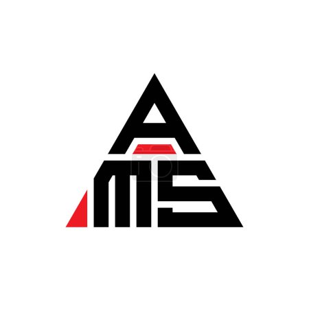 Illustration for AMS triangle letter logo design with triangle shape. AMS triangle logo design monogram. AMS triangle vector logo template with red color. AMS triangular logo Simple, Elegant, and Luxurious Logo. - Royalty Free Image