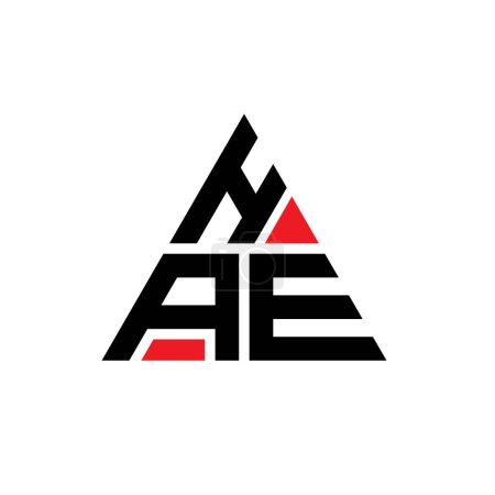 Ilustración de Diseño del logotipo de la letra triángulo HAE con forma de triángulo. Monograma de diseño del logotipo del triángulo HAE. HAE triángulo vector logotipo plantilla con color rojo. Logotipo triangular HAE Logotipo simple, elegante y lujoso. - Imagen libre de derechos