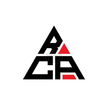 Ilustración de Diseño del logotipo de la letra del triángulo RCA con forma de triángulo. Monograma de diseño del logotipo del triángulo RCA. Plantilla de logotipo de vector triangular RCA con color rojo. Logotipo triangular RCA Logotipo simple, elegante y lujoso. - Imagen libre de derechos