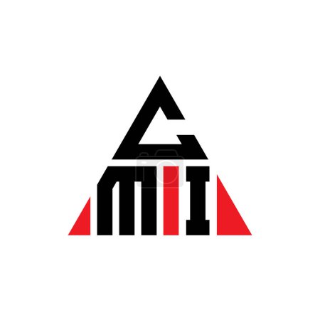 Ilustración de Diseño del logotipo de la letra del triángulo CMI con forma de triángulo. Monograma de diseño del logotipo del triángulo CMI. Plantilla de logotipo de vector de triángulo CMI con color rojo. Logo triangular CMI Logotipo simple, elegante y lujoso. - Imagen libre de derechos