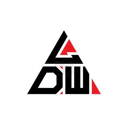 Illustration for LDW triangle letter logo design with triangle shape. LDW triangle logo design monogram. LDW triangle vector logo template with red color. LDW triangular logo Simple, Elegant, and Luxurious Logo. - Royalty Free Image