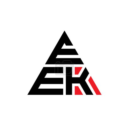 Ilustración de Diseño del logotipo de la letra del triángulo EEK con forma de triángulo. Diseño del logotipo del triángulo EEK monograma. Plantilla de logotipo de vector triangular EEK con color rojo. Logotipo triangular EEK Logotipo simple, elegante y lujoso. - Imagen libre de derechos