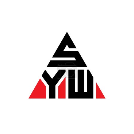 Téléchargez les illustrations : SYW triangle lettre logo design avec forme de triangle. SYW logo triangle design monogramme. Modèle de logo vectoriel triangle SYW avec couleur rouge. Logo triangulaire SYW Logo simple, élégant et luxueux. - en licence libre de droit