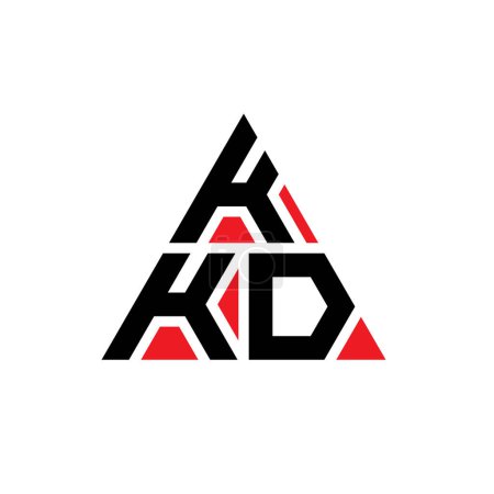 Illustration for KKD triangle letter logo design with triangle shape. KKD triangle logo design monogram. KKD triangle vector logo template with red color. KKD triangular logo Simple, Elegant, and Luxurious Logo. - Royalty Free Image