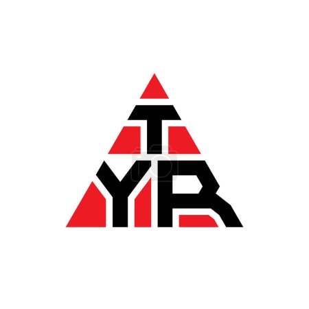 Illustration for TYR triangle letter logo design with triangle shape. TYR triangle logo design monogram. TYR triangle vector logo template with red color. TYR triangular logo Simple, Elegant, and Luxurious Logo. - Royalty Free Image