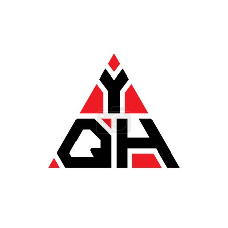 Illustration for YQH triangle letter logo design with triangle shape. YQH triangle logo design monogram. YQH triangle vector logo template with red color. YQH triangular logo Simple, Elegant, and Luxurious Logo. - Royalty Free Image