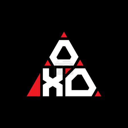 Ilustración de Diseño del logotipo de la letra triangular OXO con forma de triángulo. Monograma de diseño del logotipo del triángulo OXO. Plantilla de logotipo de vector triangular OXO con color rojo. Logotipo triangular OXO Logotipo simple, elegante y lujoso. - Imagen libre de derechos