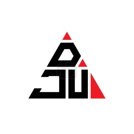 Ilustración de Diseño del logotipo de la letra del triángulo DJU con forma de triángulo. Monograma de diseño de logotipo de triángulo DJU. Plantilla de logotipo de vector de triángulo DJU con color rojo. Logotipo triangular DJU Logotipo simple, elegante y lujoso. - Imagen libre de derechos