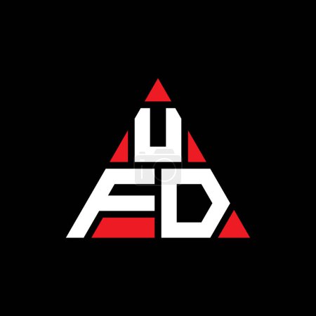 Ilustración de Diseño del logotipo de la letra del triángulo UFD con forma de triángulo. Monograma de diseño del logotipo del triángulo UFD. Plantilla de logotipo de vector de triángulo UFD con color rojo. Logotipo triangular UFD Logotipo simple, elegante y lujoso. - Imagen libre de derechos