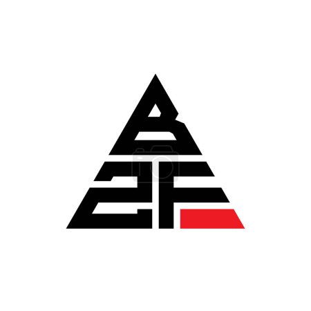 Ilustración de Diseño del logotipo de letra de triángulo BZF con forma de triángulo. Monograma de diseño del logotipo del triángulo BZF. Plantilla de logotipo de vector triangular BZF con color rojo. Logotipo triangular BZF Logotipo simple, elegante y lujoso. - Imagen libre de derechos