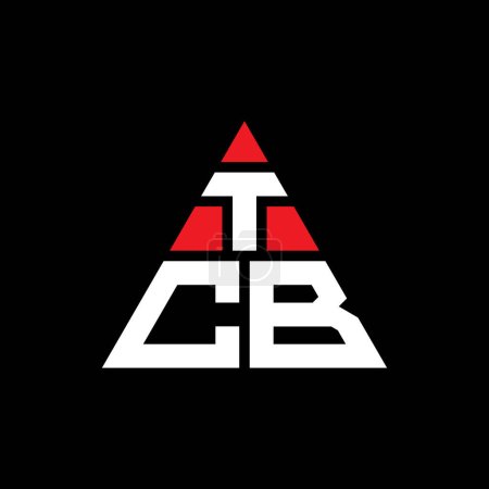 Illustration for TCB triangle letter logo design with triangle shape. TCB triangle logo design monogram. TCB triangle vector logo template with red color. TCB triangular logo Simple, Elegant, and Luxurious Logo. - Royalty Free Image