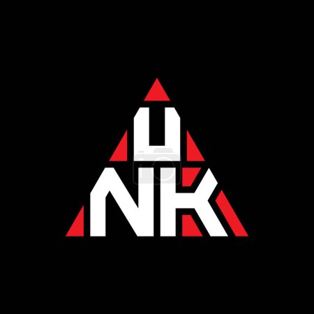Ilustración de Diseño del logotipo de la letra del triángulo UNK con forma de triángulo. Monograma de diseño del logotipo del triángulo UNK. Plantilla de logotipo de vector de triángulo UNK con color rojo. Logotipo triangular UNK Logotipo simple, elegante y lujoso. - Imagen libre de derechos