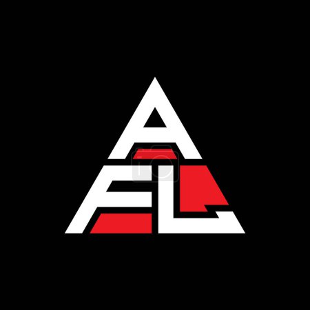 Illustration for AFL triangle letter logo design with triangle shape. AFL triangle logo design monogram. AFL triangle vector logo template with red color. AFL triangular logo Simple, Elegant, and Luxurious Logo. - Royalty Free Image