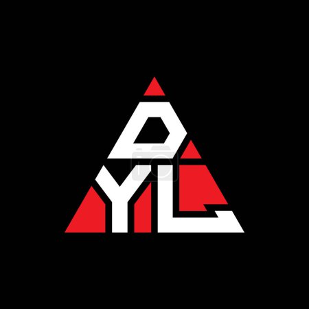 Illustration for DYL triangle letter logo design with triangle shape. DYL triangle logo design monogram. DYL triangle vector logo template with red color. DYL triangular logo Simple, Elegant, and Luxurious Logo. - Royalty Free Image